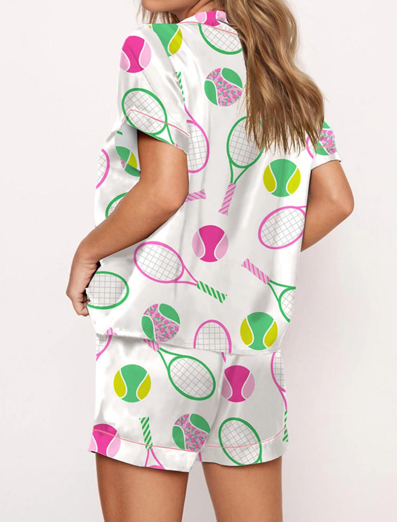 Ice Cream Bow Print Pajama Set