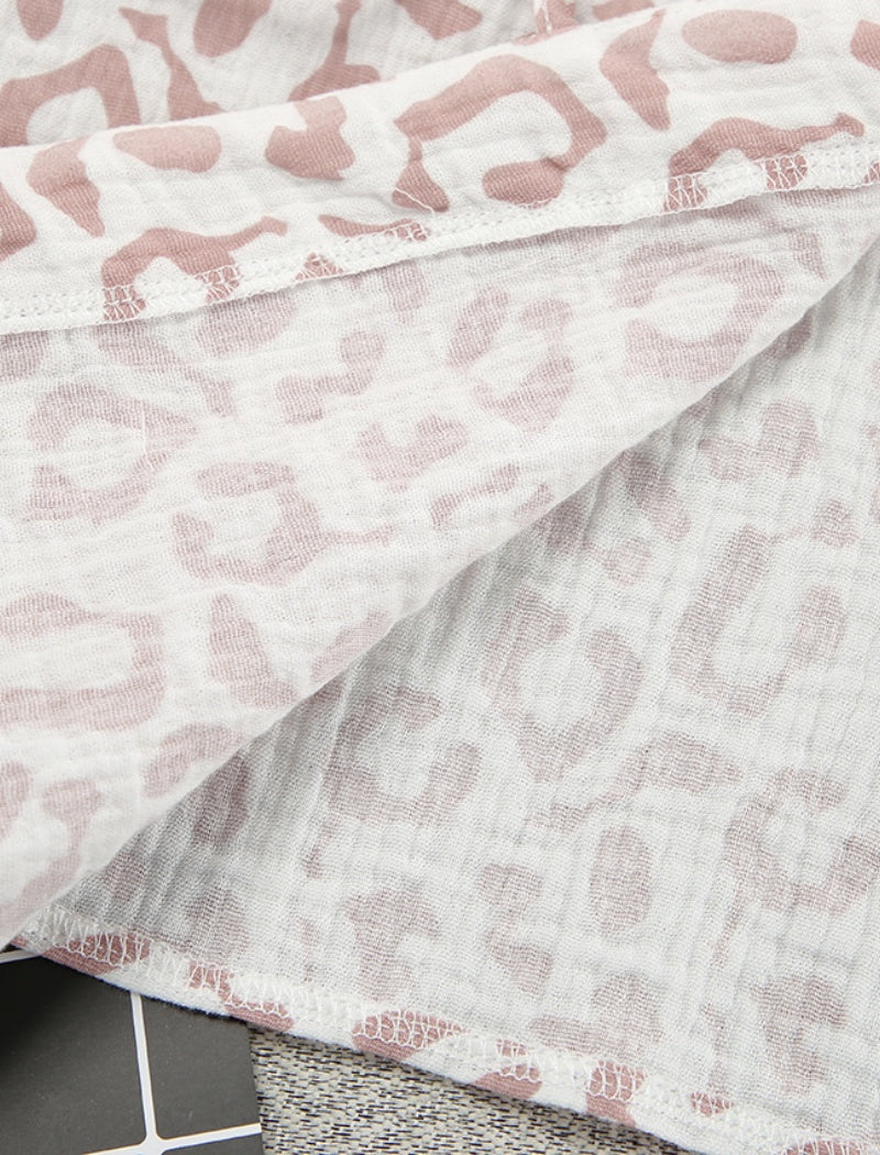 Leopard Print Tie-Front Lounge Set