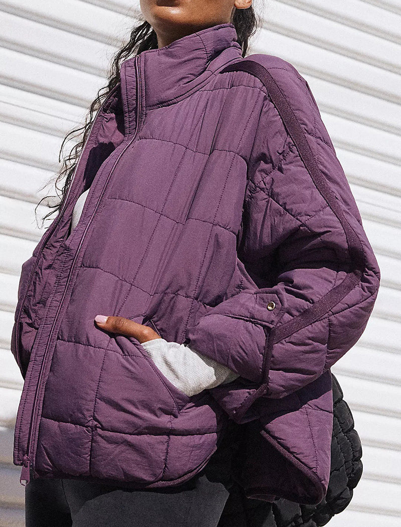 Oversized Puffer Jacket with Zipper