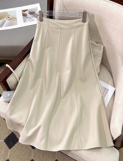 High-Waisted Pleated A-Line Skirt
