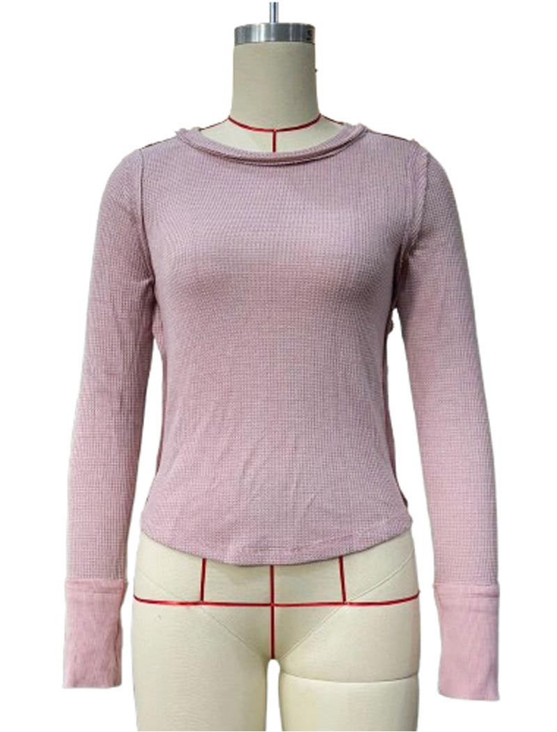 Ribbed Long Sleeve Fitted Top