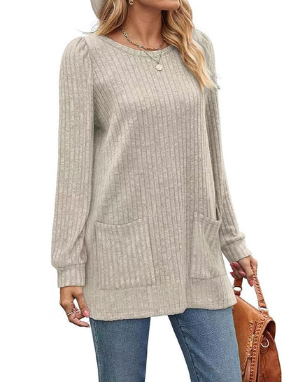 Pocket Loose-Fit Puff Sleeve Top