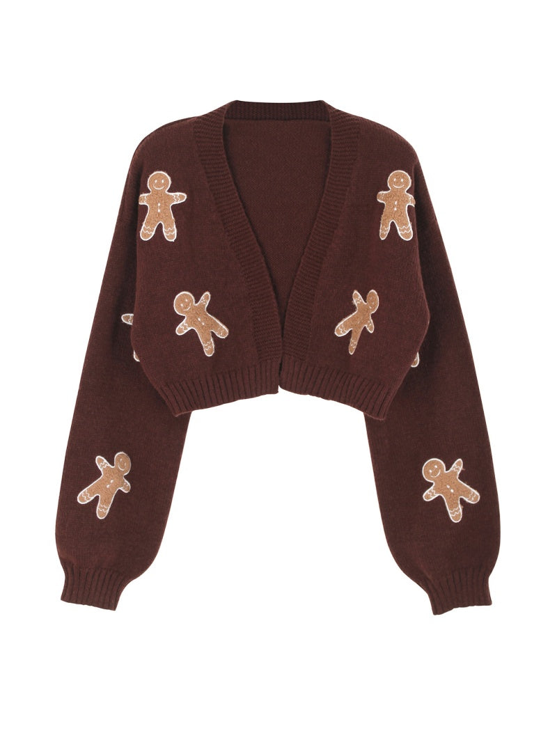 Gingerbread Applique Cardigan