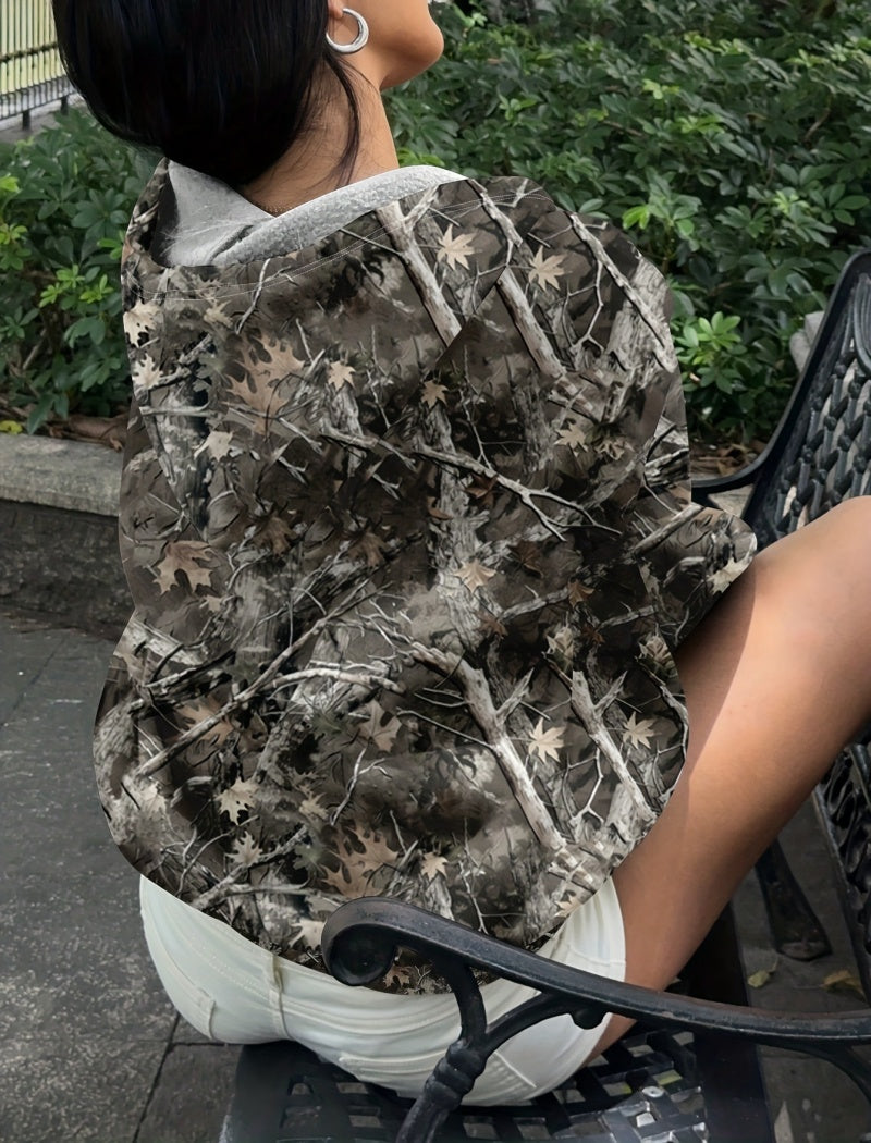 Camouflage Print Casual Hoodie
