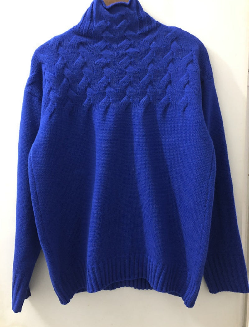 Cable Knit Mock Neck Sweater