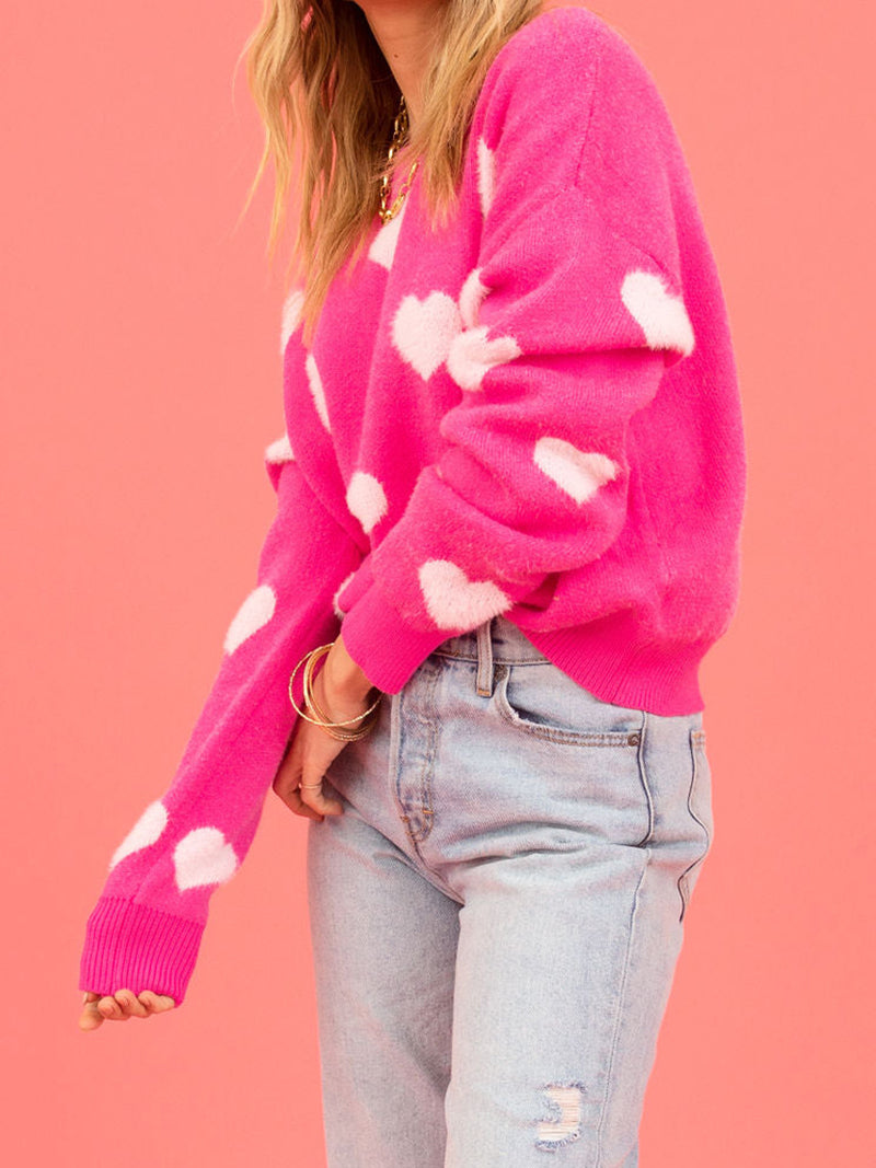 Heart Pattern Sweater