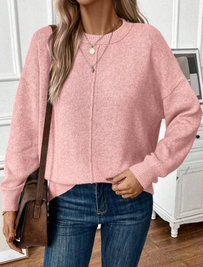 Casual Crewneck Knit Sweater