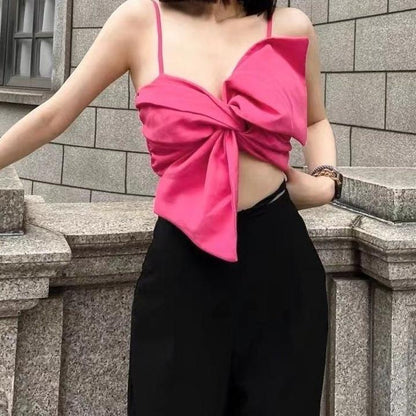 Bow Knot-Front Crop Top