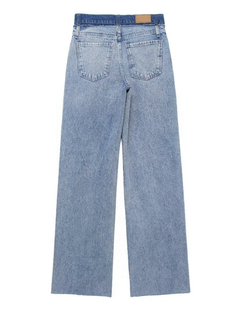 High-Waisted Straight-Leg Jeans