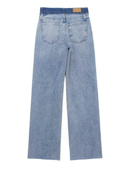 High-Waisted Straight-Leg Jeans