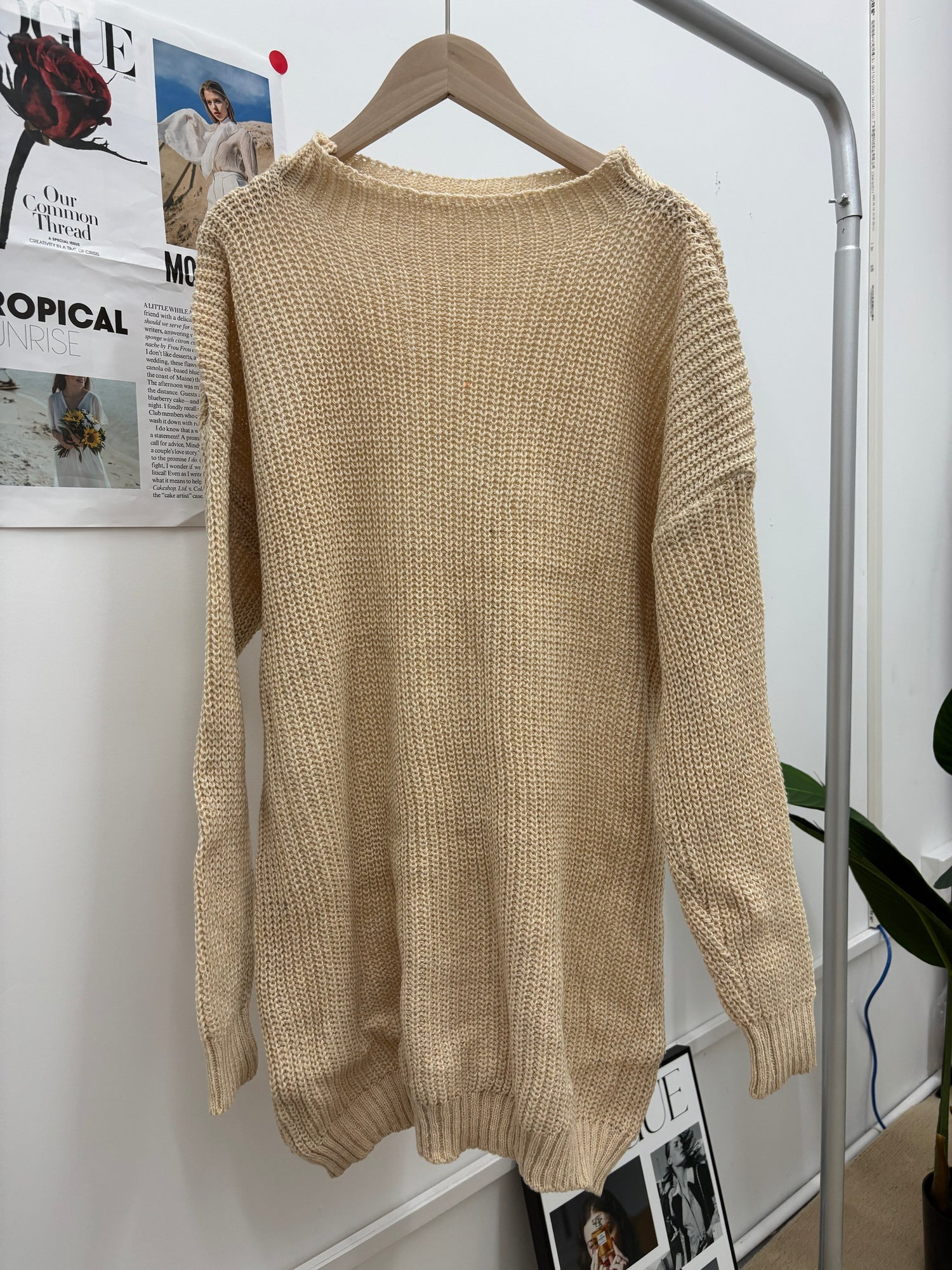 Relaxed Fit Cable Knit Sweater