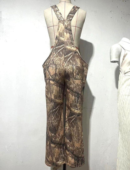 Printed Low-Rise Strap Jumpsuit with Wide Legs