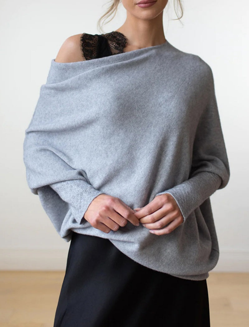 Off-Shoulder Oversized Knit Pullover