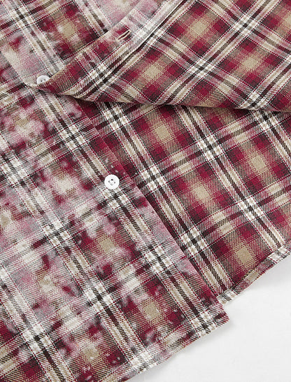 Plaid Collar Loose Long Sleeve Casual Shirt