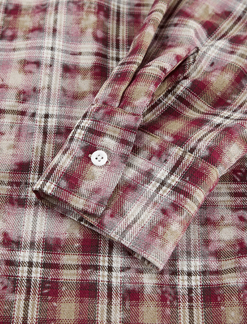 Plaid Collar Loose Long Sleeve Casual Shirt