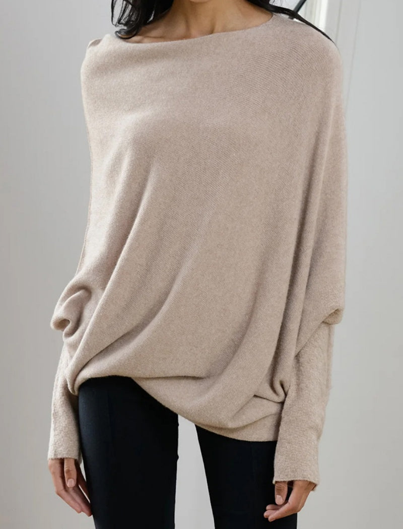 Off-Shoulder Oversized Knit Pullover