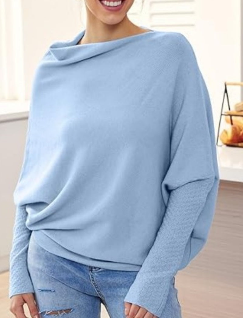 Off-Shoulder Oversized Knit Pullover