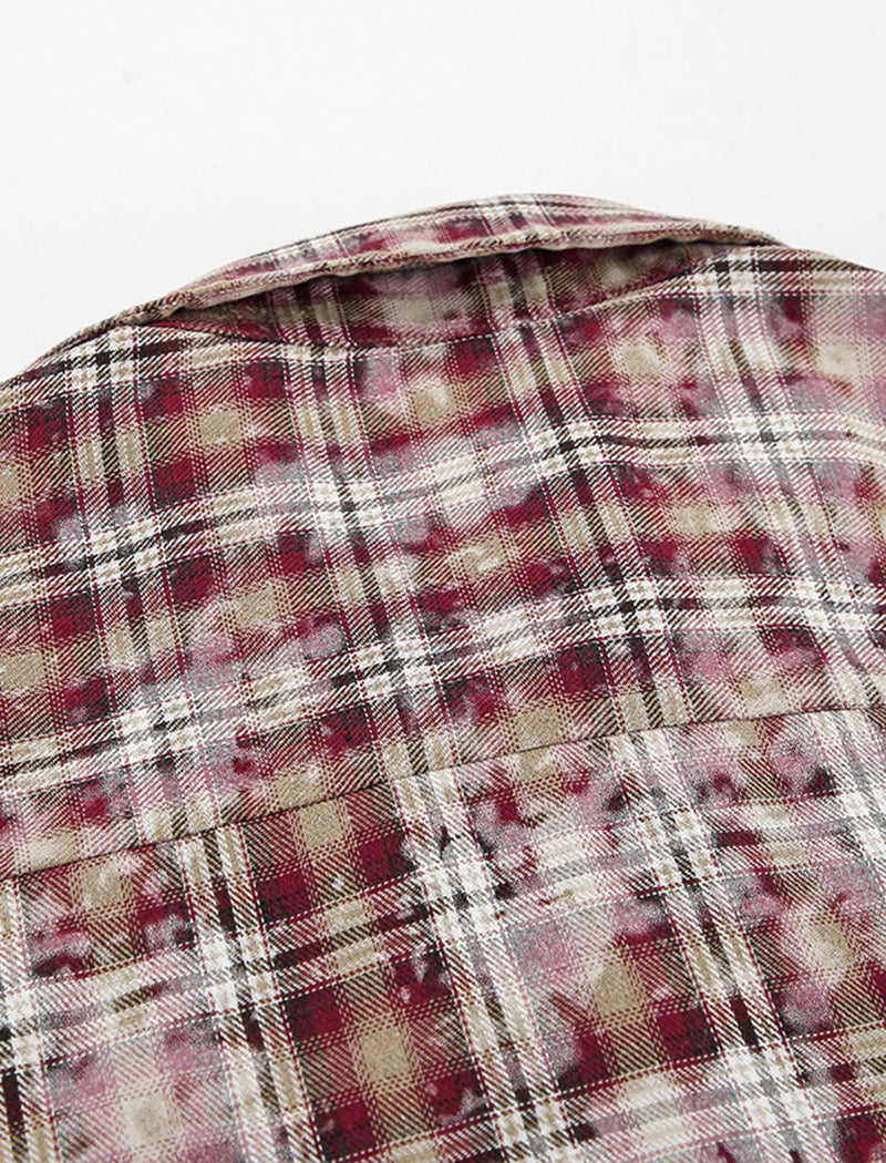 Plaid Collar Loose Long Sleeve Casual Shirt