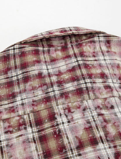 Plaid Collar Loose Long Sleeve Casual Shirt