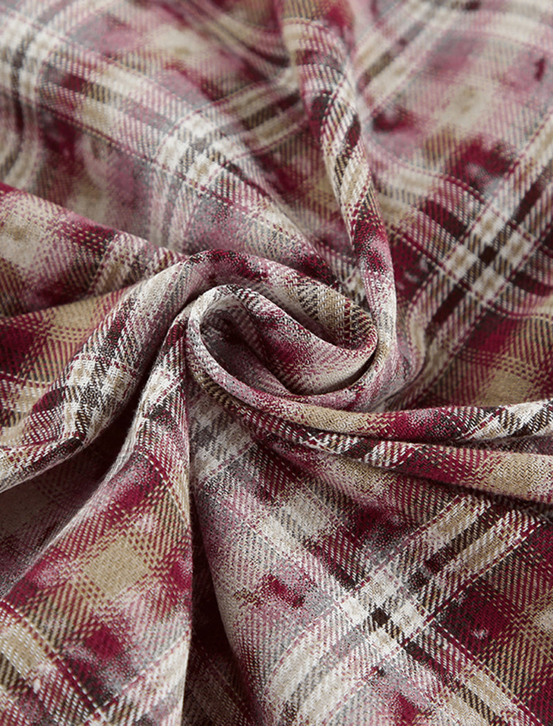 Plaid Collar Loose Long Sleeve Casual Shirt