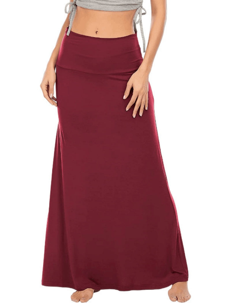 Stretchy Full-Length Maxi Skirt