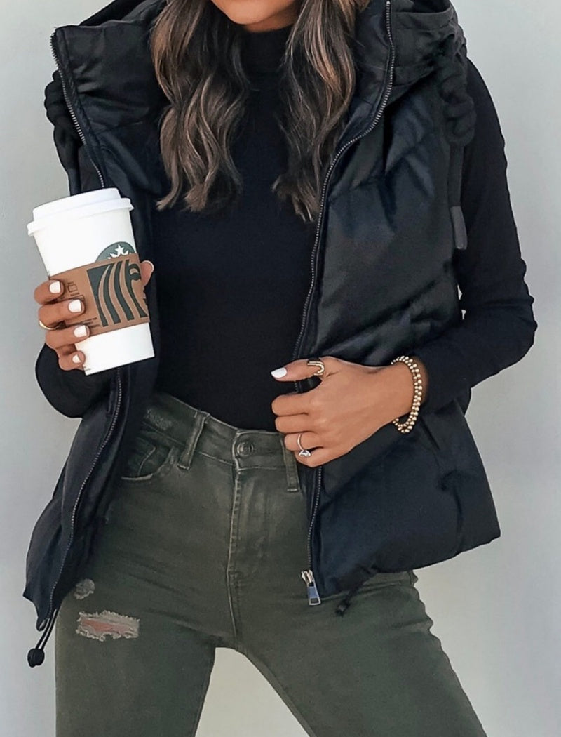 Zip Closure Puffer Vest