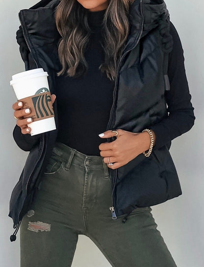 Zip Closure Puffer Vest