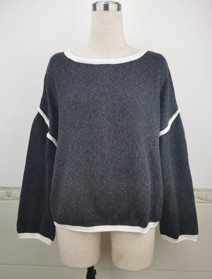 Oversized Color Blocked Knit Sweater