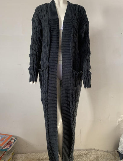 Cable Knit Long Cardigan