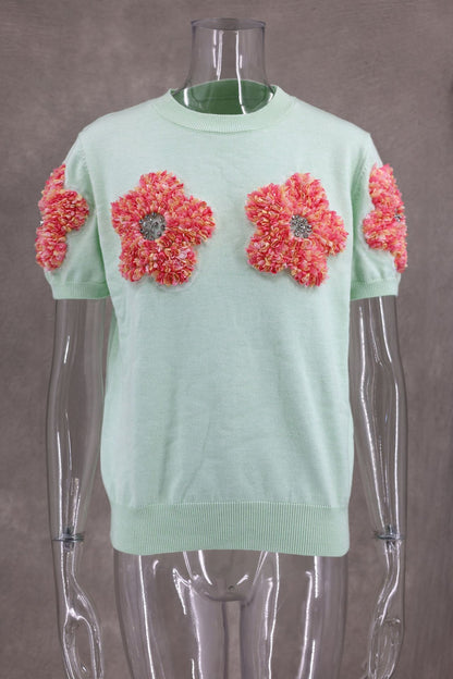 Floral Applique Knit Top