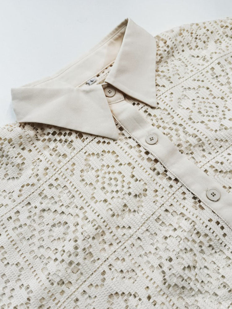 Button-Up Lace Shirt