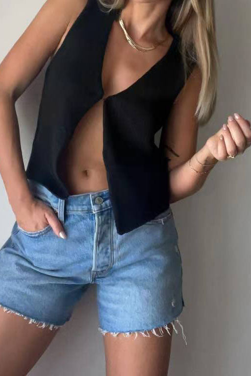 Open-Front Crop Vest