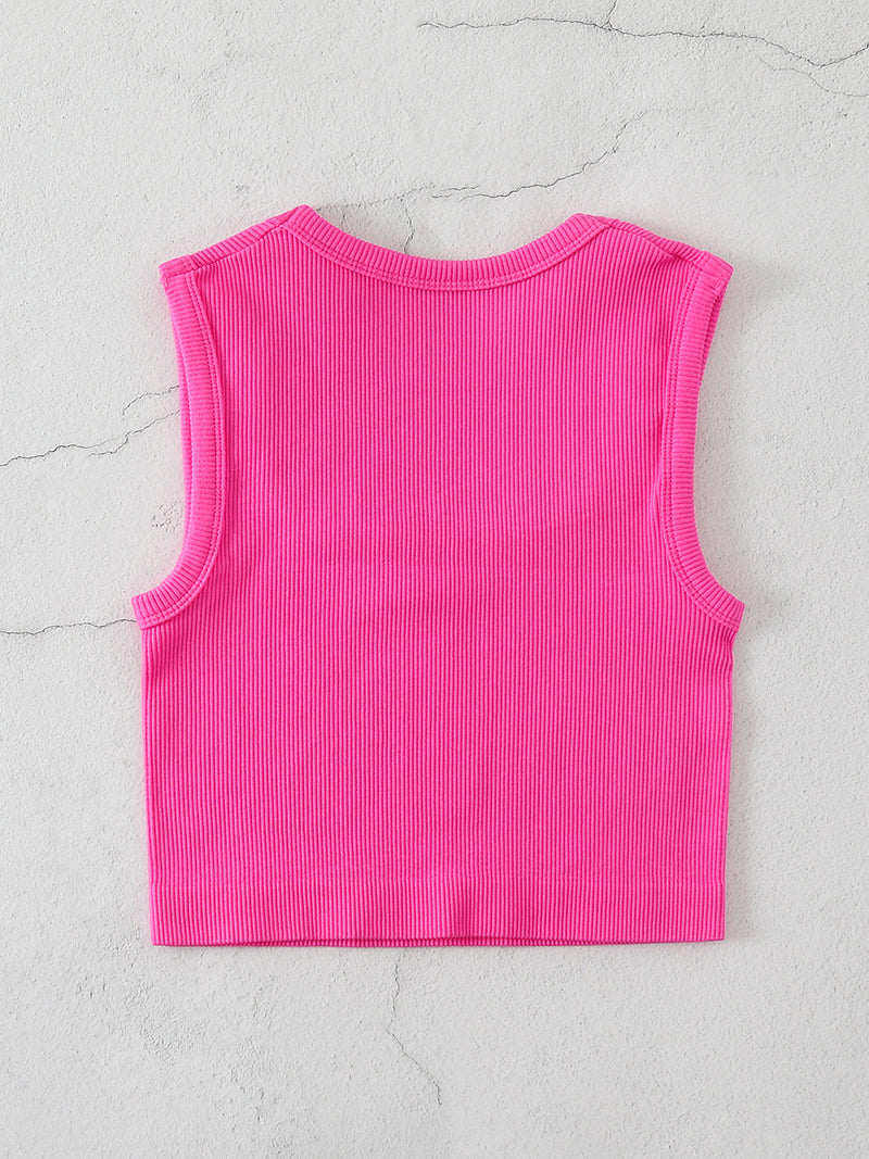 Ribbed Square-Neck Crop Top