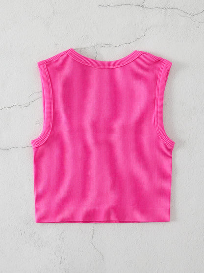 Ribbed Square-Neck Crop Top