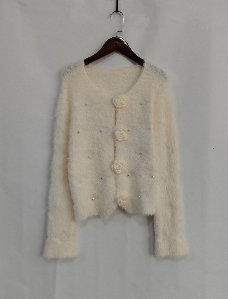 Mohair Open Front Cardigan