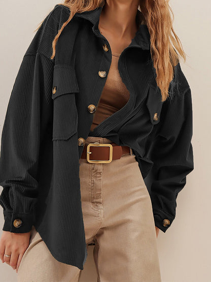 Solid Button-Up Jacket