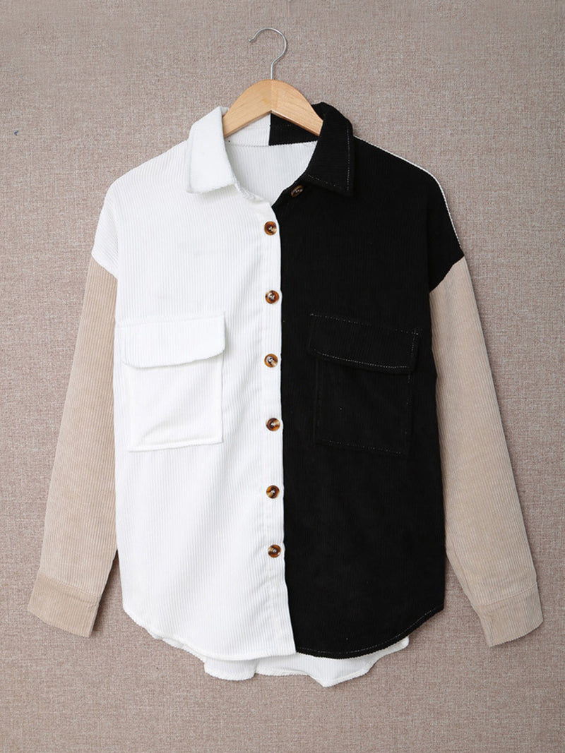 Button-Up Colorblock Shirt