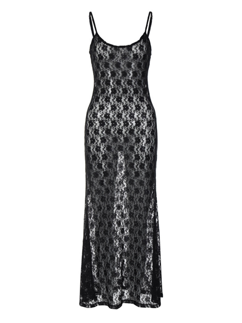 Sheer Lace Maxi Cami Dress