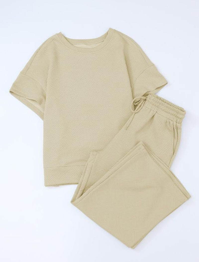 Relaxed Two-Piece Drawstring Pants Set