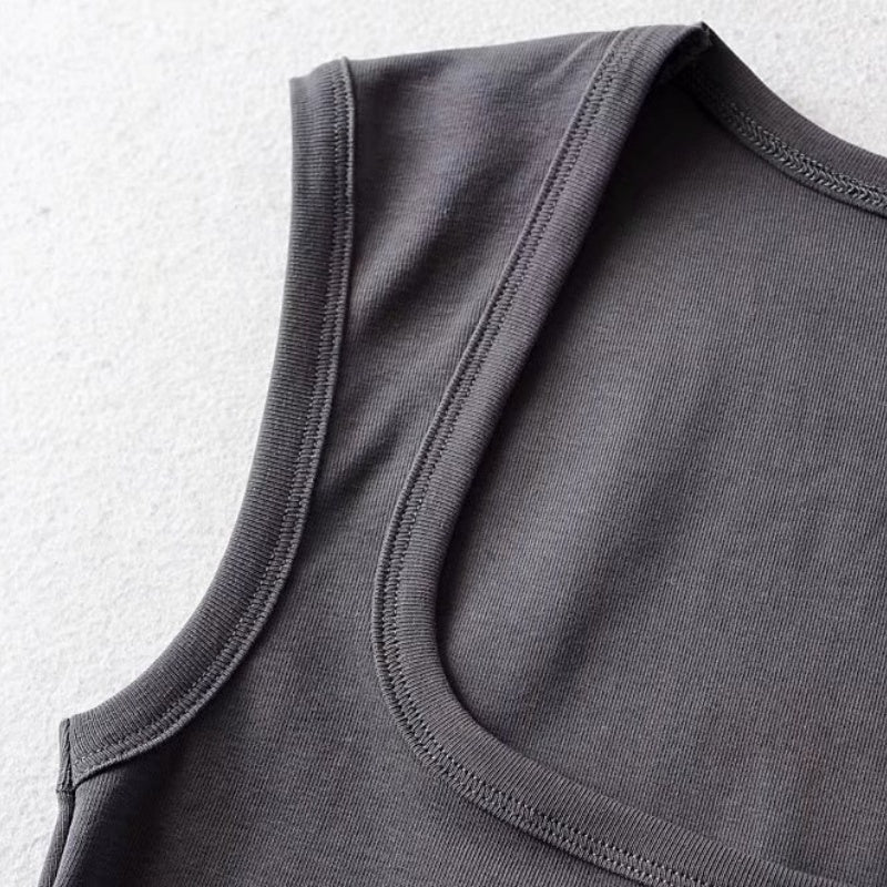 Square Neck Cropped Tank Top