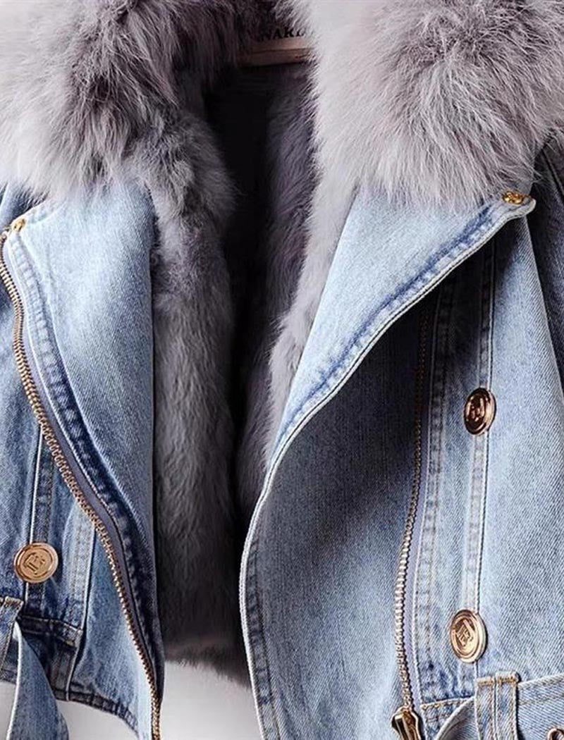 Faux Fur Denim Jacket