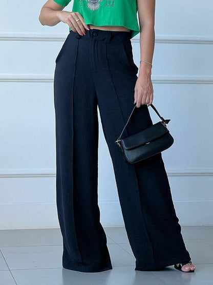 High-Waisted Wide-Leg Pants [NON-RETURNABLE]