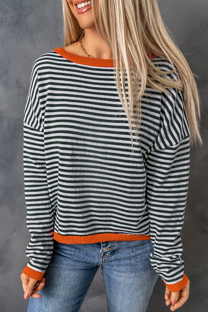 Striped Knit Pullover