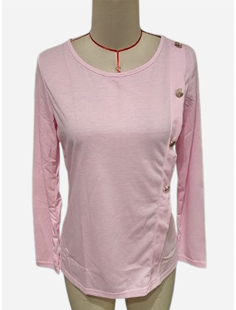 Long Sleeve Top with Button Detail