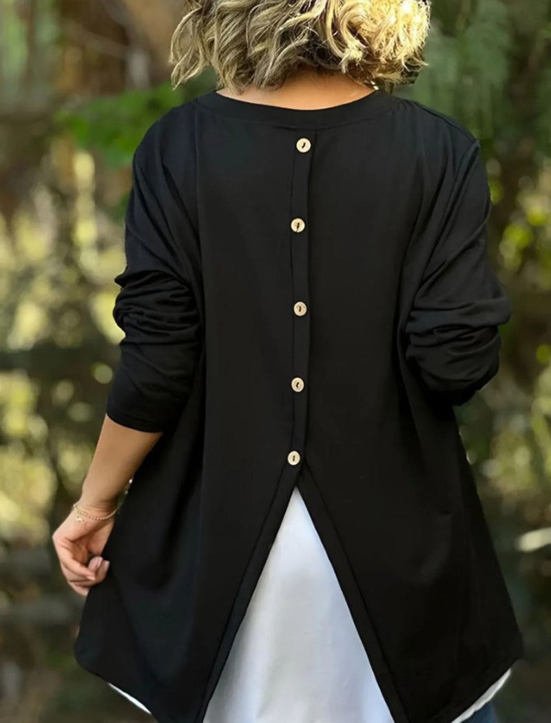 Layered Back Button-Down Top