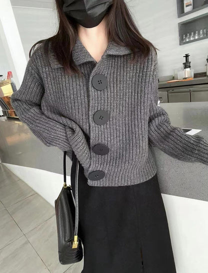 Chunky Knit Button-Up Cardigan