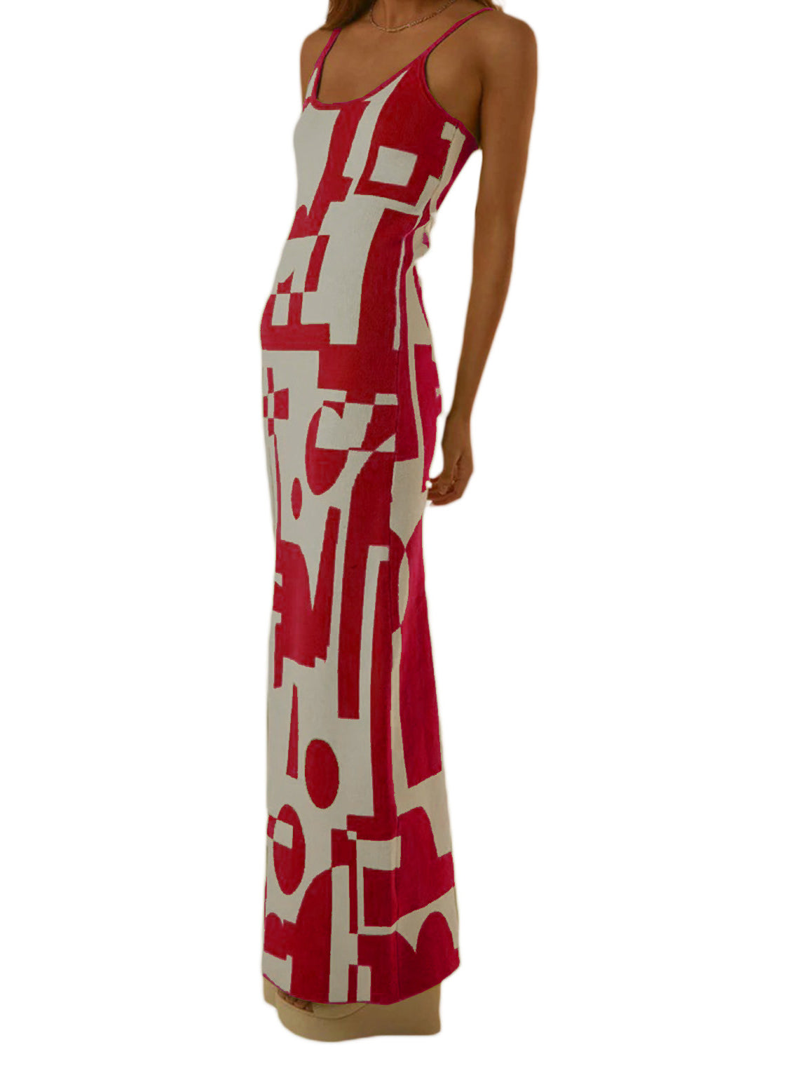 Graphic Print Bodycon Maxi Dress