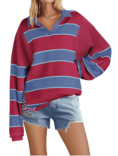 Striped Oversized Polo Top