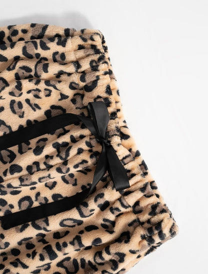 Leopard Print Casual Wide-Leg Pants