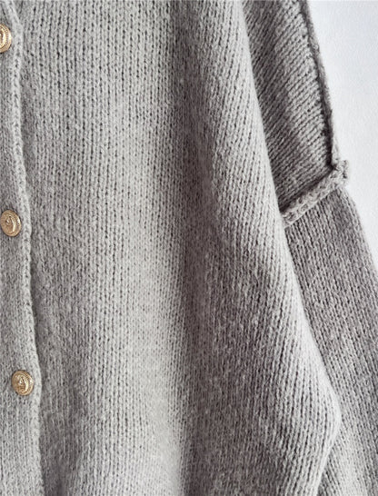 Button-Up Oversized Knit Cardigan